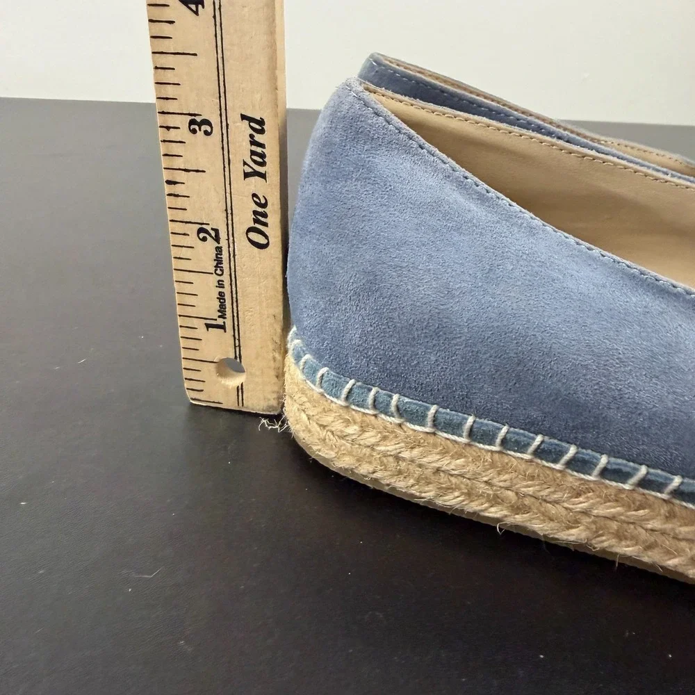 Steve Madden Pulse Espadrille Shoes Women's 8.5B Blue Rhinestone Slip On Casual